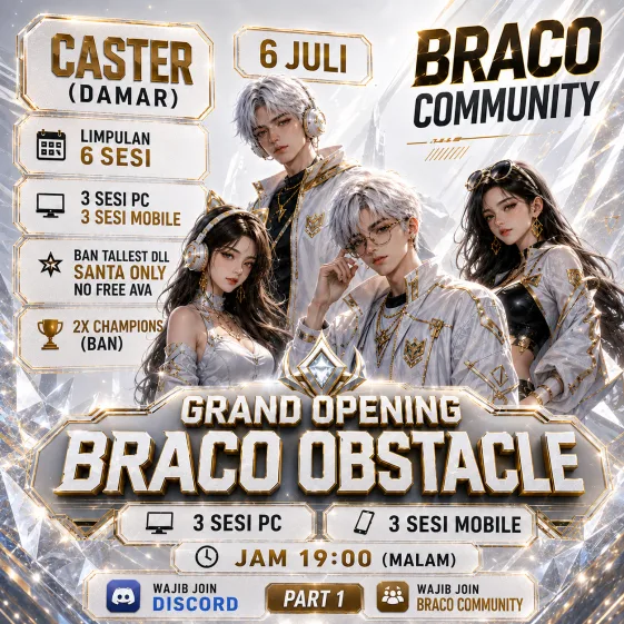 Poster GRAND OPENING BRACO OBSTACLE – PART 1
